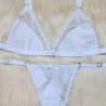 Conjunto Combinado de Algodón/Microtul Blanco