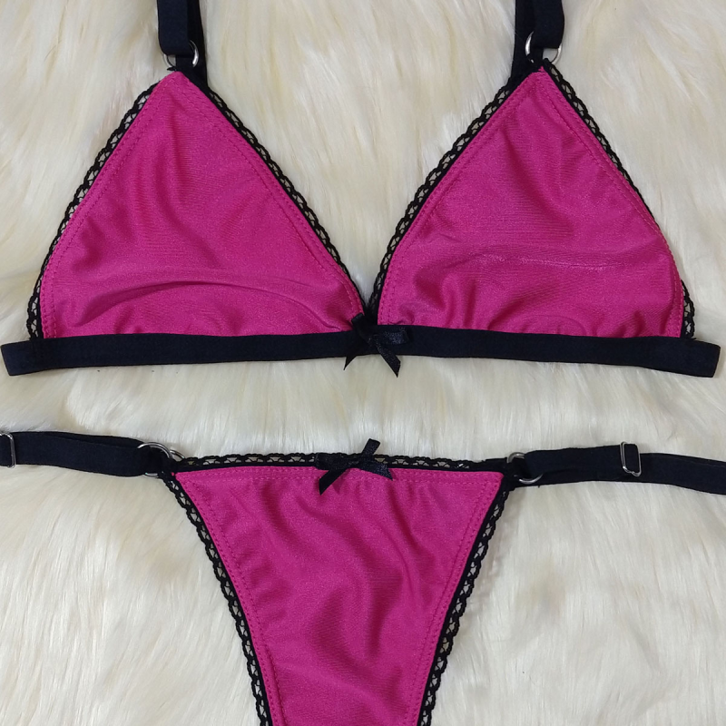 Conjunto de Seda fría Fucsia