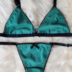 Conjunto de Algodón Verde Esmeralda