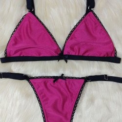 Conjunto de Seda fría Fucsia