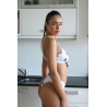 Conjunto de Seda Fría top y less básicos Rosas Negras