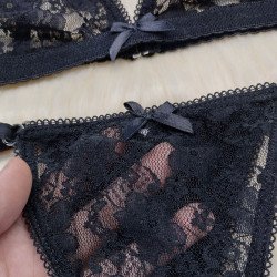 Conjunto de Encaje Flor Negra