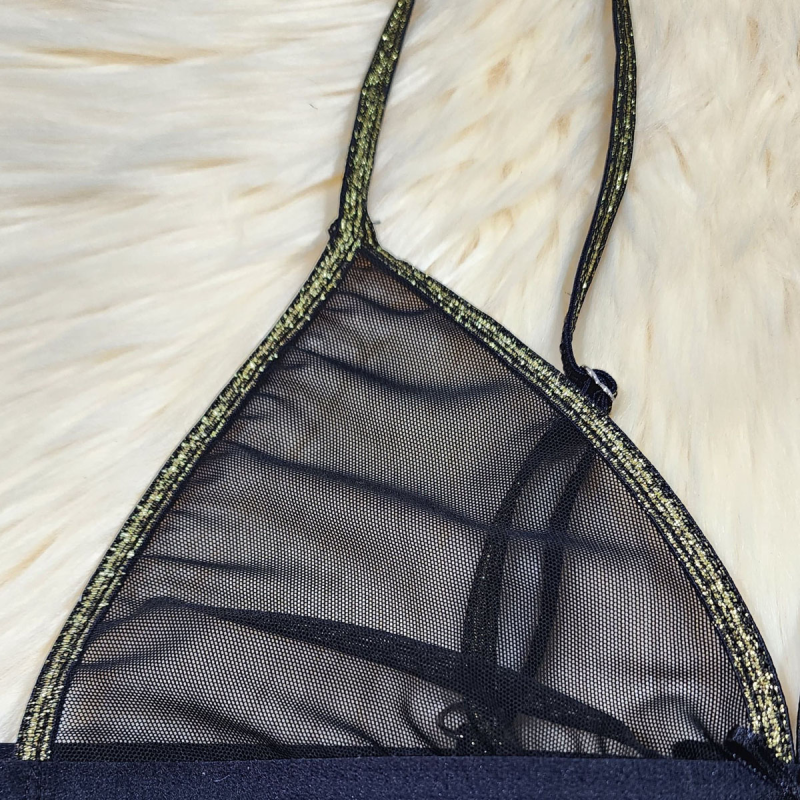 Conjunto de Microtul Negro Golden